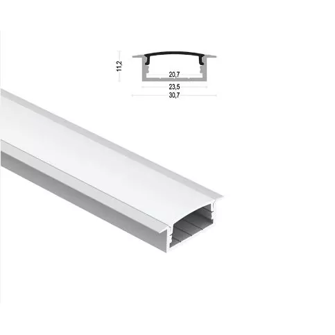 Profil Aluminium Rectangular LED kanggo Strip Light